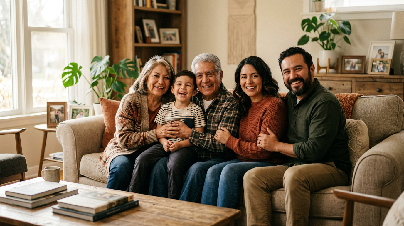 A happy multigenerational family